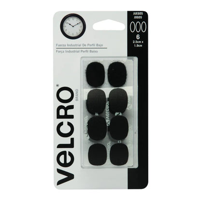 Velcro Sujetadores de bajo perfil con adhesivo de alta resistencia negro 2.5 x 1.9 cm 6 piezas