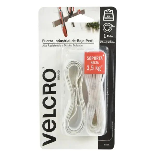 Sujetador en cinta Velcro blanco 90 x 2.5 cm