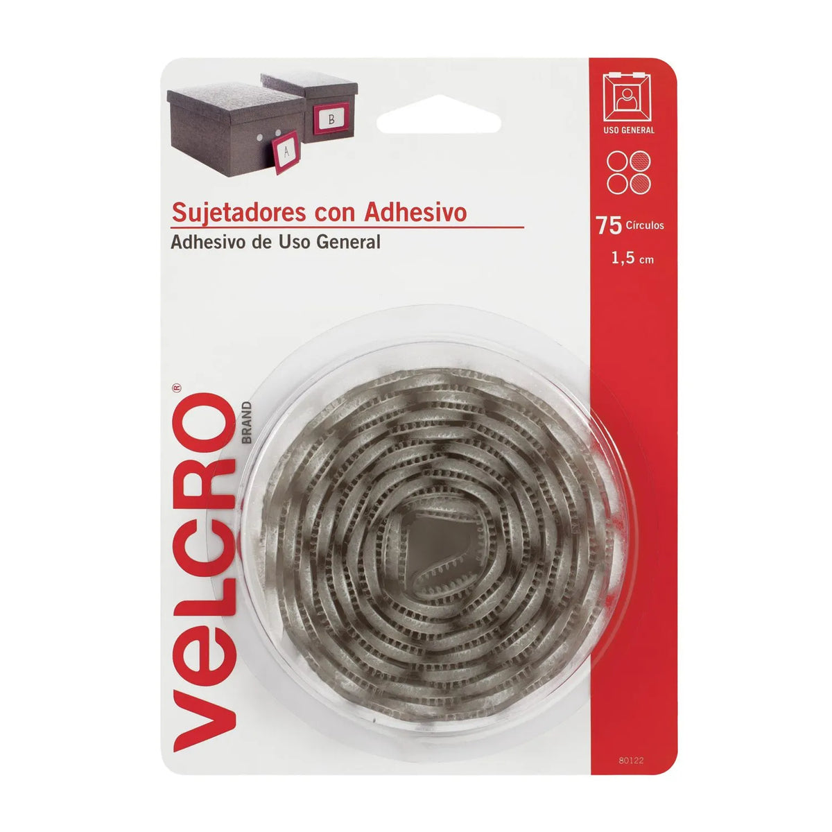 Velcro círculos de 1.5 cm con adhesivo de uso general 75 piezas blanco