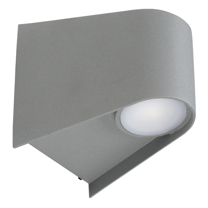 Luminaria pulse gris a pared exterior ip44 4000k