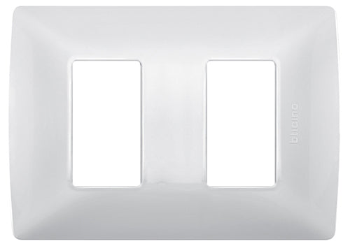 Placa con chasis blanco merida de 2 modulos quinziño mx Bticino