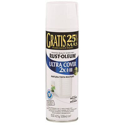 Pintura en aerosol ultracover 2x blanco brillante 425gr