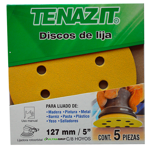 Paquete de 5 discos de lija autoadherible tsa4 gold grano 120