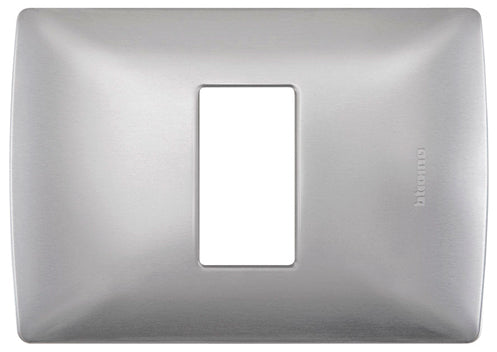 Placa 1 modulo aluminio plata taxco quinziño mx Bticino