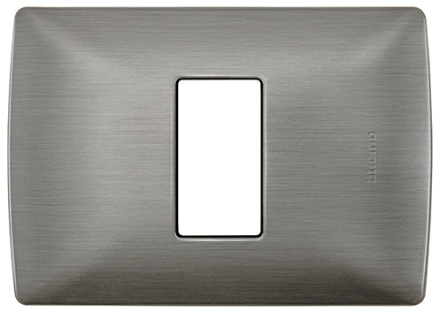 Placa de 1 modulo color acero quinziño mx Bticino