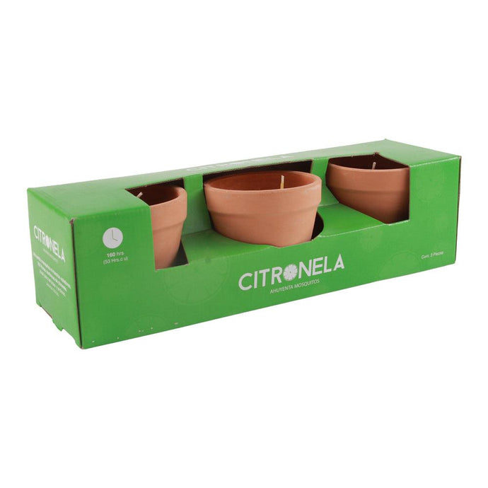 CITRONELA PACK DE 3 MACETAS DE BARRO - GRUPODONPEDRO