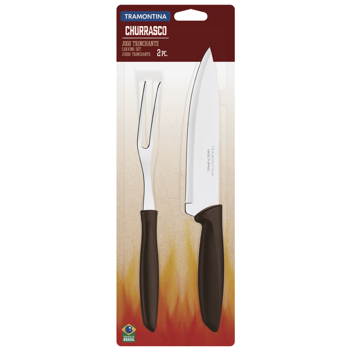 Juego trinchante acero inox negro Tramontina