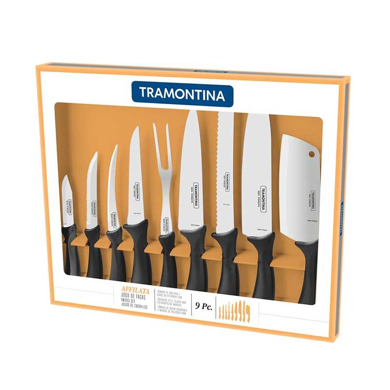 JUEGO DE CUCHILLOS AFFILATA TRAMONTINA 9 PZAS - GRUPODONPEDRO