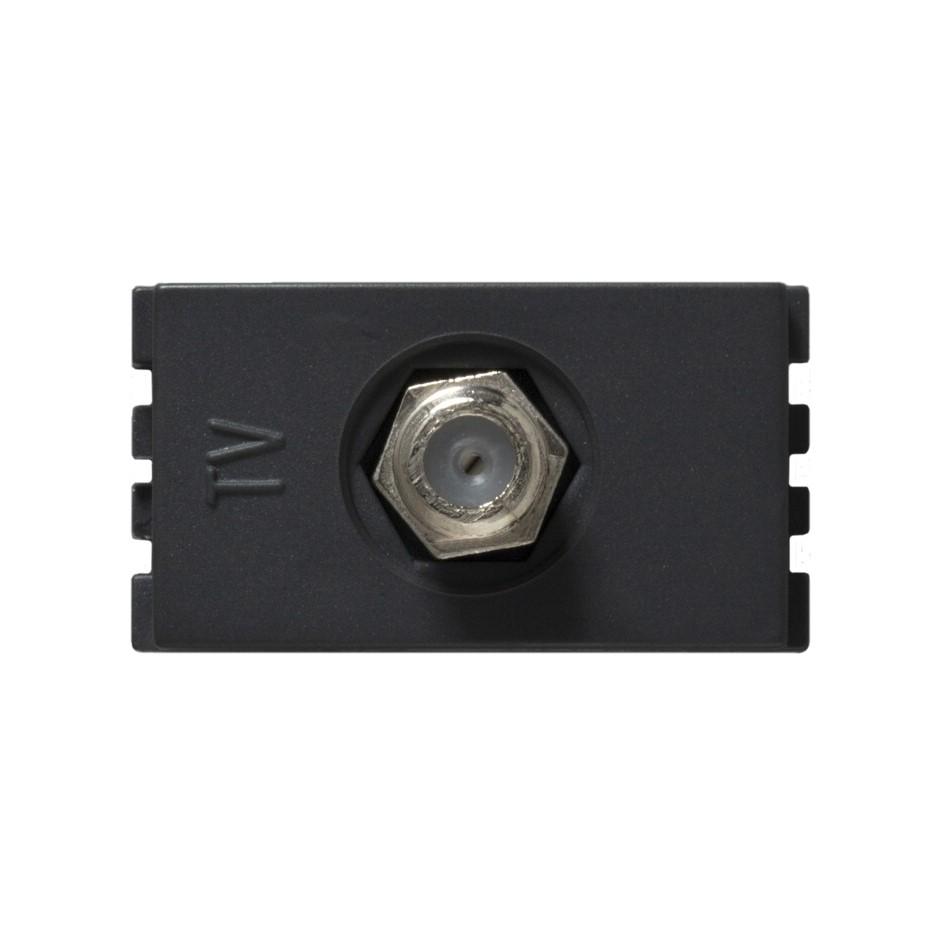 Toma tv coaxial grafito Simon 25 plus