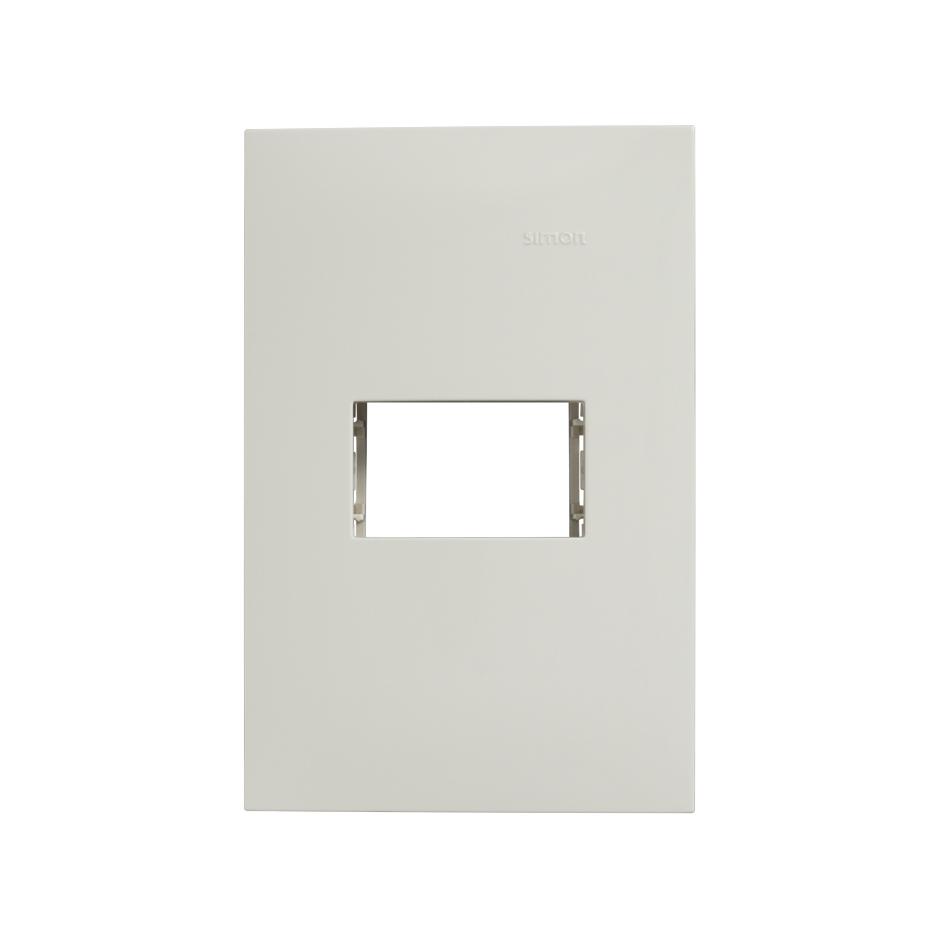 Placa de 1 módulo con chasis marfil Simon 25 plus