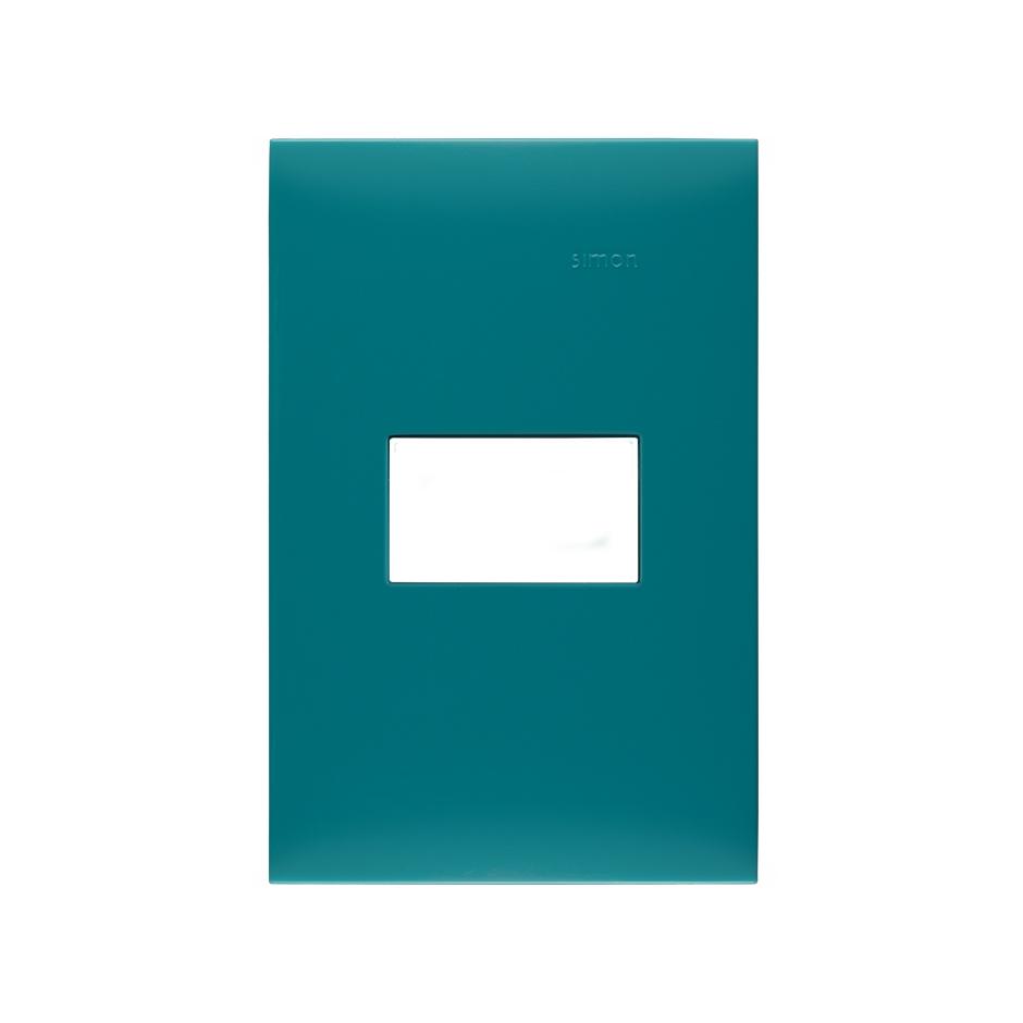 Placa de 1 módulo sin chasis verde aqua Simon 25 plus
