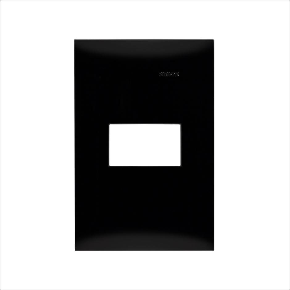 Placa de 1 módulo sin chasis negro ébano Simon 25 plus