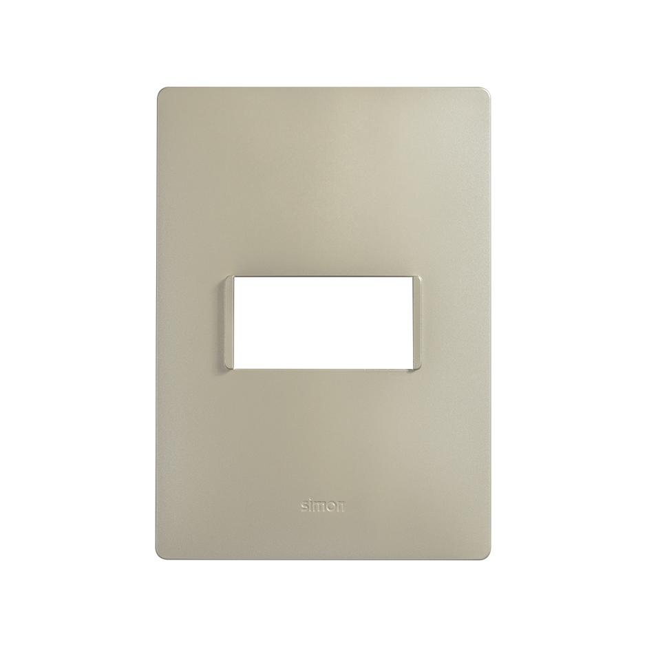 Placa de 1 módulo sin chasis oro blanco Simon 26