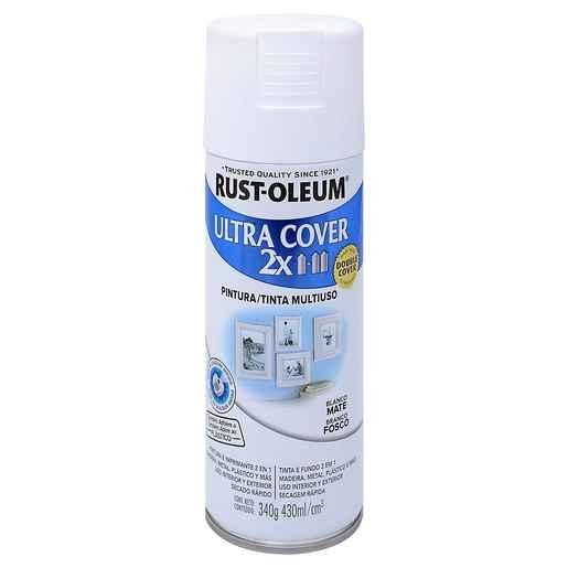 Pintura multiusos en aerosol brillante ultra cover 2x - blanco mate