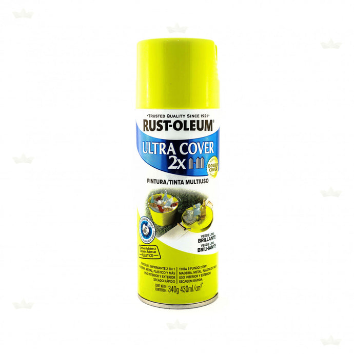 Pintura multiusos en aerosol brillante ultra cover 2x - verde lima brillante