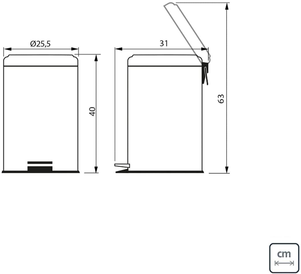 CESTO DE BASURA 12LT TRAMONTINA ACERO INOX - GRUPODONPEDRO