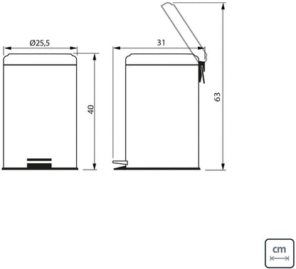 CESTO DE BASURA 12LT TRAMONTINA ACERO INOX - GRUPODONPEDRO