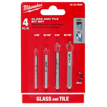 Juego de brocas para azulejo y vidrio 4 pzas Milwaukee