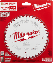 Cargar imagen en el visor de la galería, Hoja de sierra circular acabado fino de 6-1/2&#39;&#39; 40t Milwaukee
