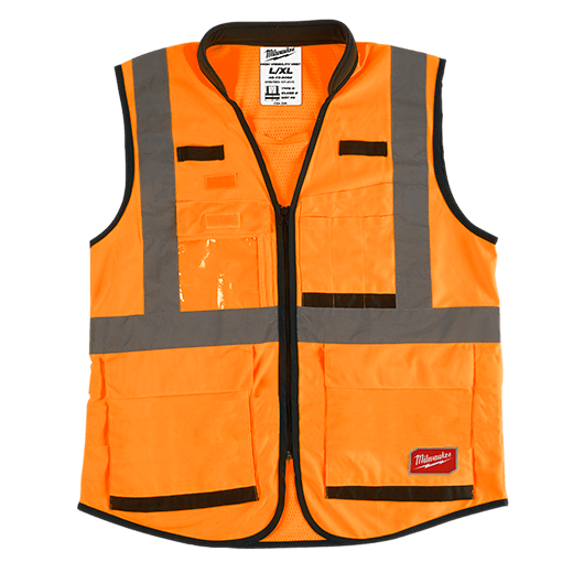 CHALECO DE SEGURIDAD NARANJA ALTA VISIBILIDAD TALLA L/XL MILWAUKEE - GRUPODONPEDRO