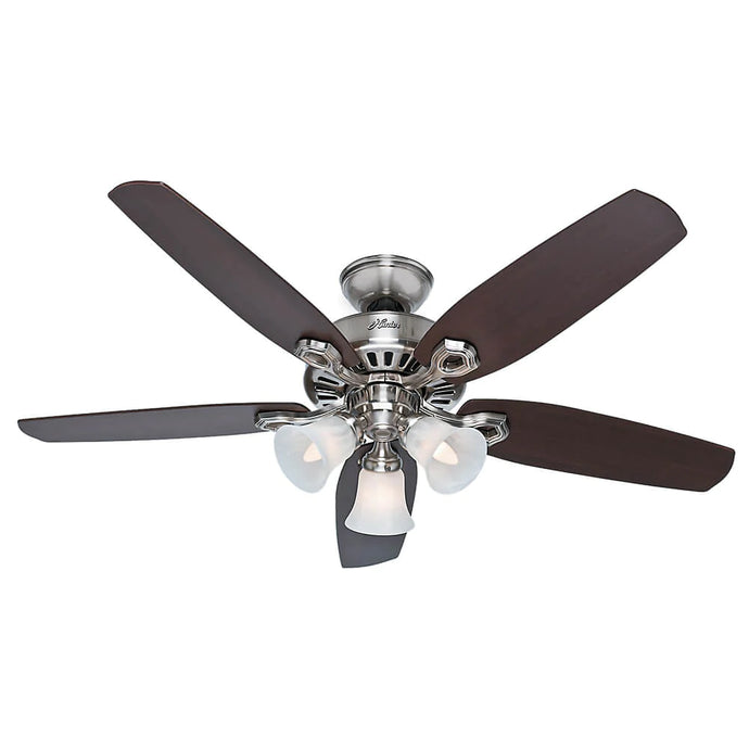 Ventilador de techo builder plus de 52'' niquel cepillado de aspas reversibles Hunter