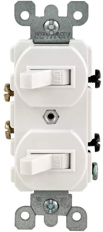 APAGADOR DOBLE PALANCA LEVITON 5224-2W BLANCO - GRUPODONPEDRO