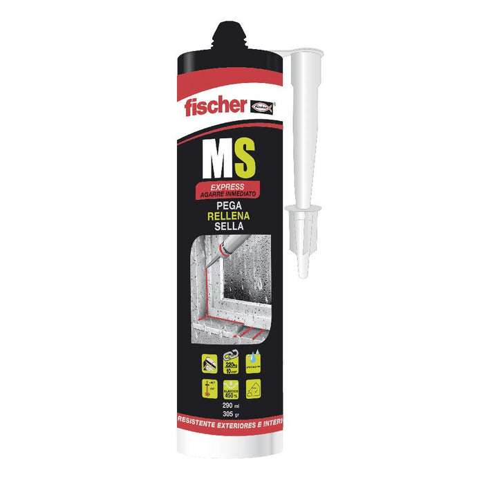 Sellador y adhesivo ms express transparente 290ml fischer