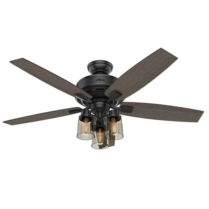 Ventilador de techo bennett negro mate con aspas reversibles de 52'' Hunter