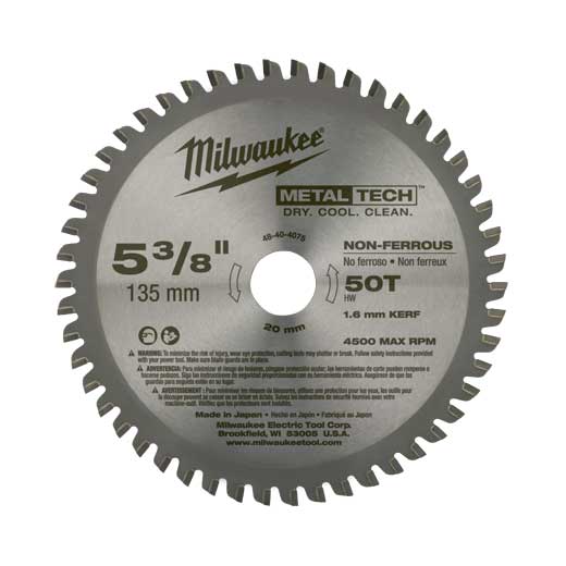 Hoja sierra circular para aluminio de 5-3/8'' Milwaukee