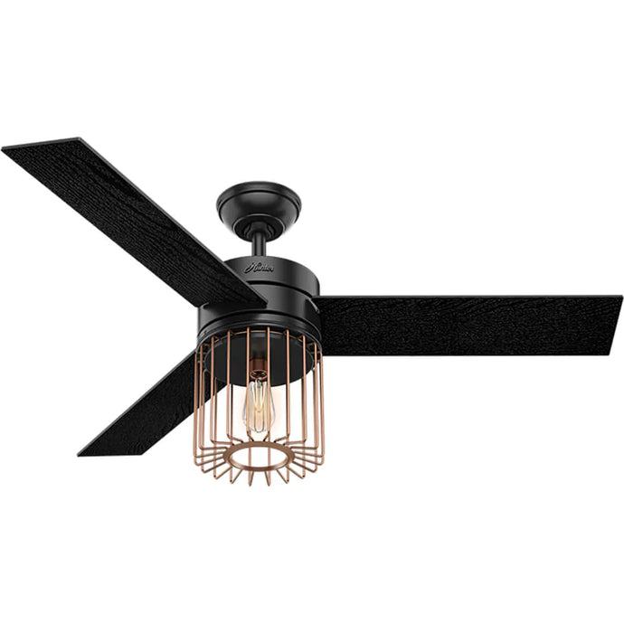 Ventilador de techo ronan negro mate de 52'' de aspas reversibles Hunter