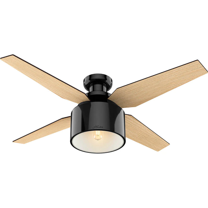 Ventilador de techo cranbrook negro brillante de 52'' Hunter