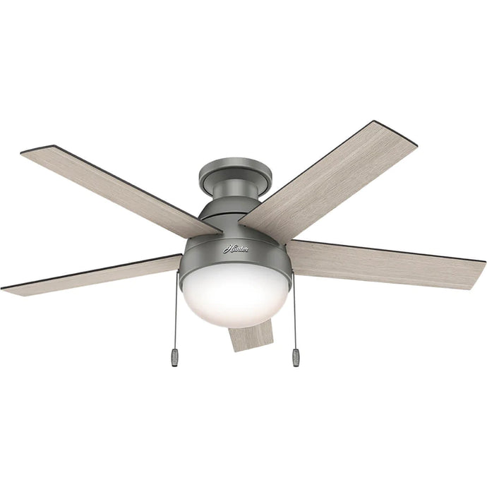 Ventilador de techo anslee plateado de 46'' con aspas reversibles Hunter