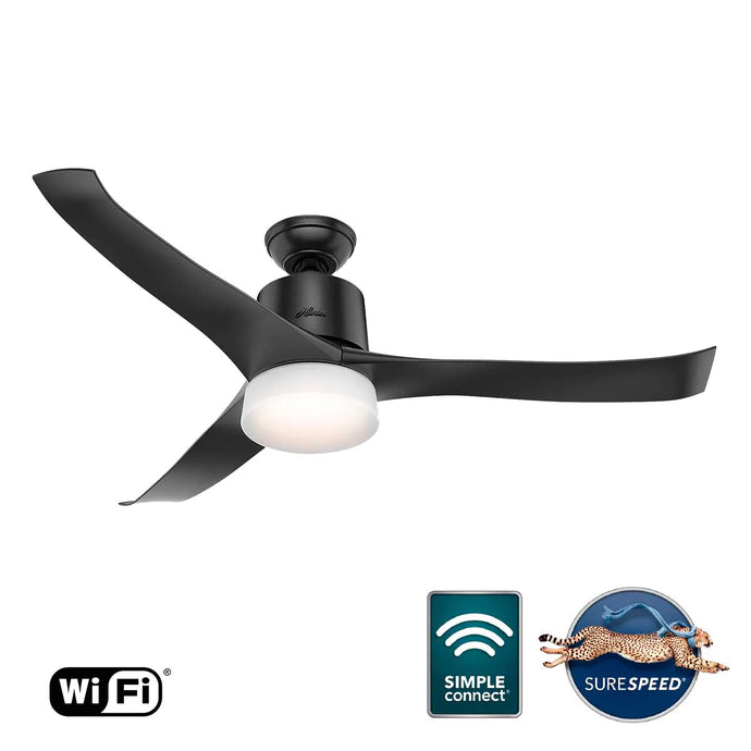 Ventilador de techo symphony negro mate con wifi de 54'' Hunter