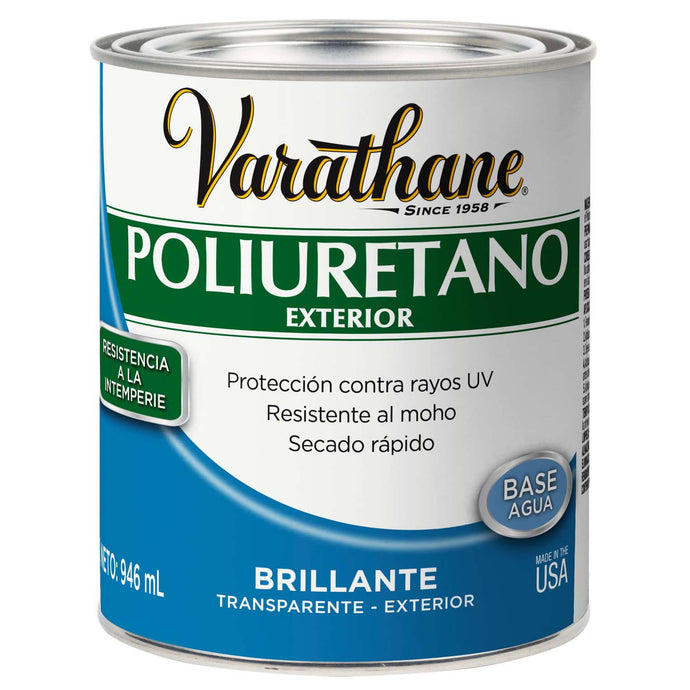 Poliuretano de exterior base en agua transparente brillante 946ml