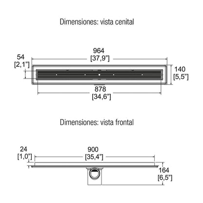 COLADERA DECORATIVA PARA BAÑO ALARGADA HELVEX - GRUPODONPEDRO