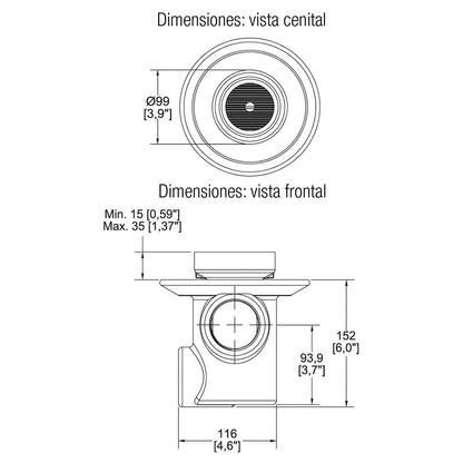 COLADERA TRES BOCAS DESAGÜE REDONDO ANTI-OLORES HELVEX - GRUPODONPEDRO