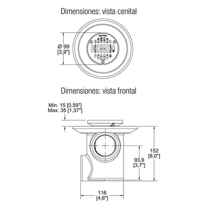 COLADERA DE TRES BOCAS REDONDA ANTI-OLORES HELVEX - GRUPODONPEDRO