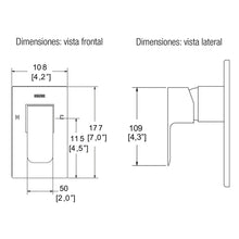 Monomando squadra para regadera o tina Helvex ebano