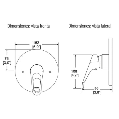 Monomando aqua para regadea o tina Helvex e-77
