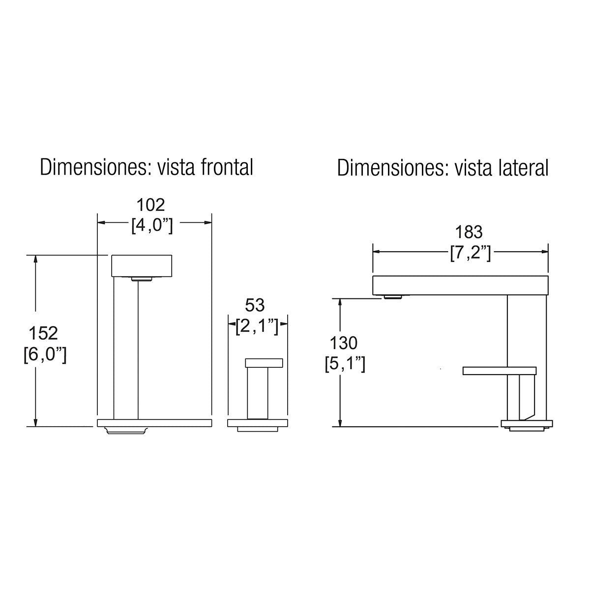 Monomando scala para lavabo ebano Helvex e-948-eb