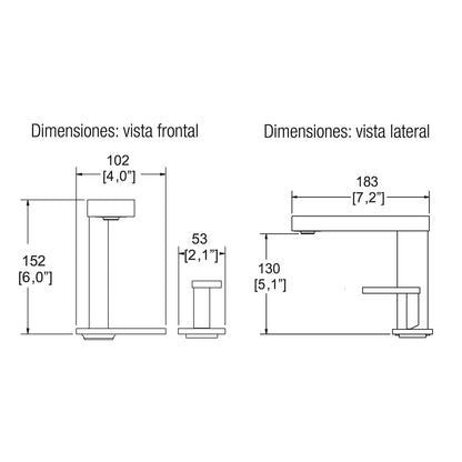 Monomando scala para lavabo ebano Helvex e-948-eb