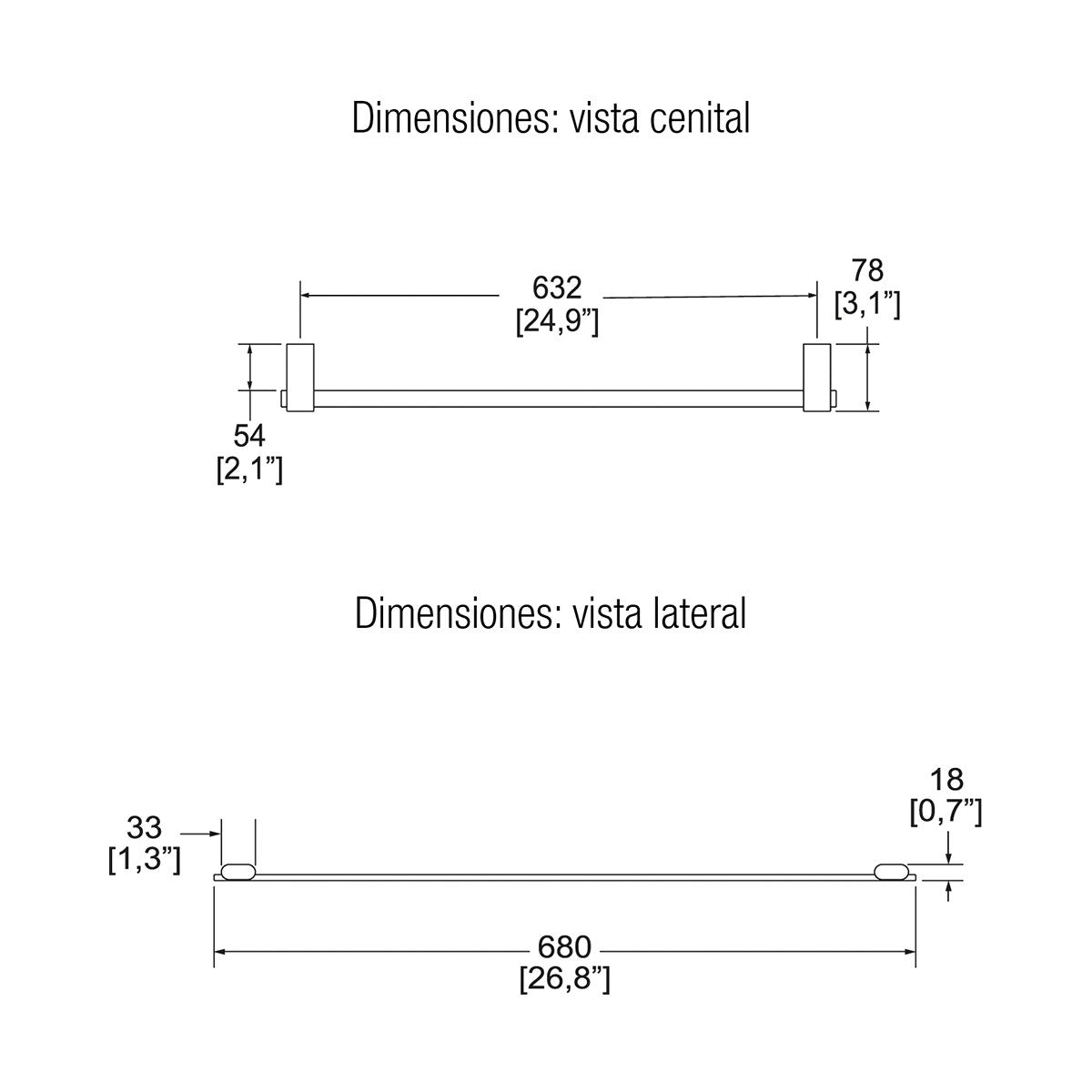 Toallero de barra premier ebano Helvex