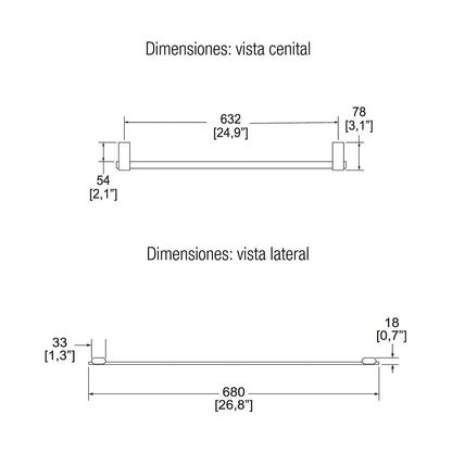Toallero de barra premier ebano Helvex
