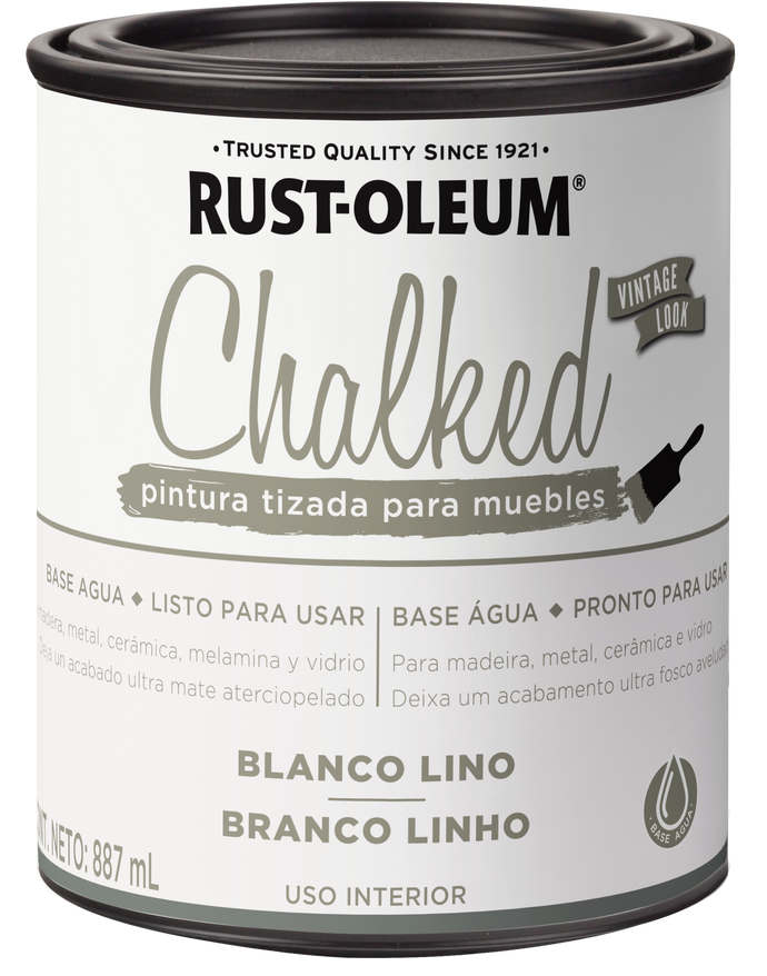 Pintura chalked para muebles blanco lino 887ml