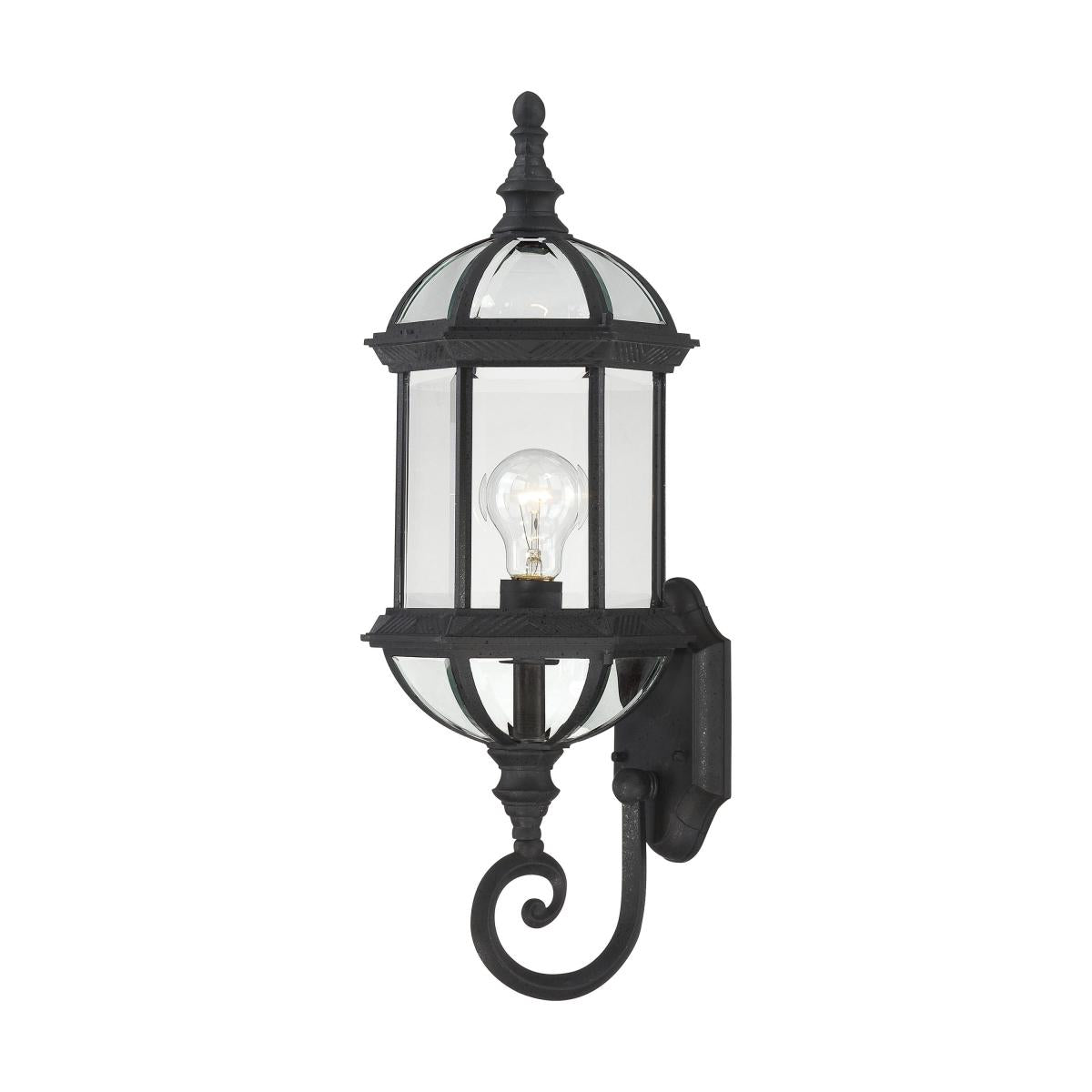 Farol boxwood de 22'' negro texturizado satco