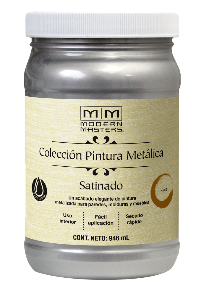 Pintura metalica modern masters plata satinado 946ml