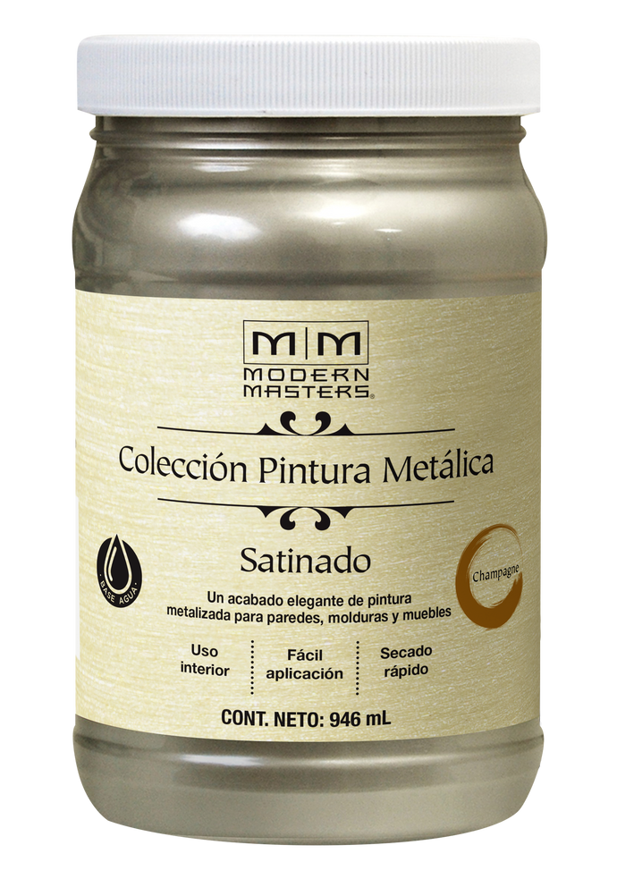 Pintura metalica modern masters champagne satinado 946ml