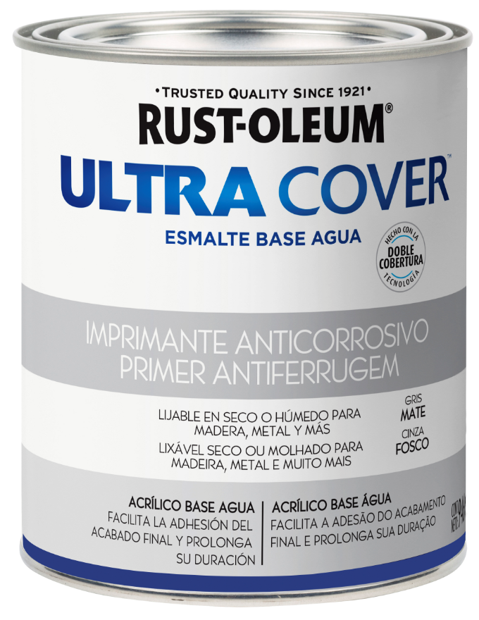 Pintura ultra cover anticorrosivo al agua gris mate 946ml