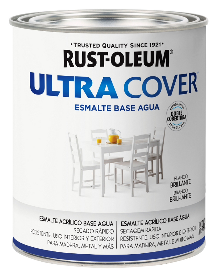 Pintura esmalte ultracover blanco brillante 946ml base agua