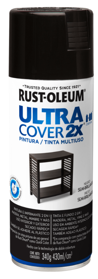 AEROSOL ULTRA COVER 2X NEGRO SEMI BRILLANTE 340GR - GRUPODONPEDRO